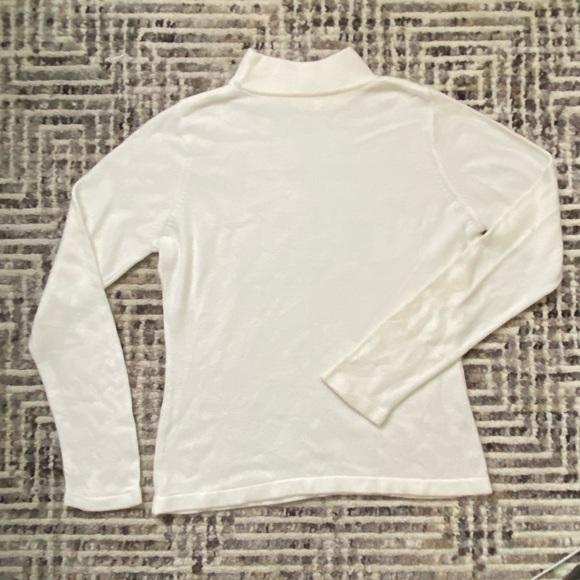 White Mock Neck Sweater - Picture 2 of 2